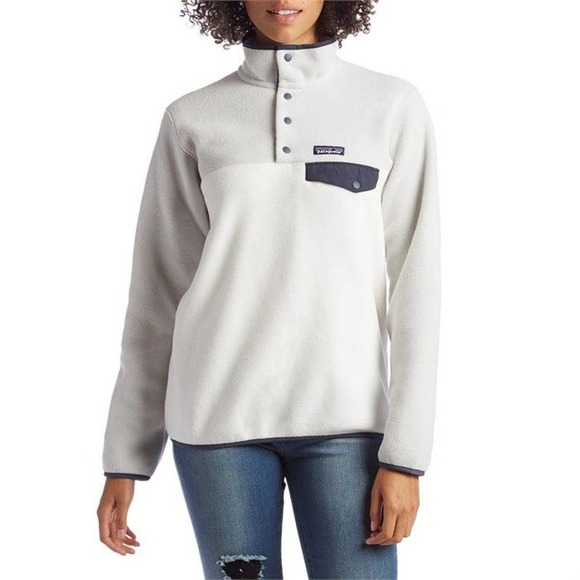 Patagonia Sweaters - PATAGONIA Lightweight Synchilla Snap-T Fleece Pullover Birch White Size M